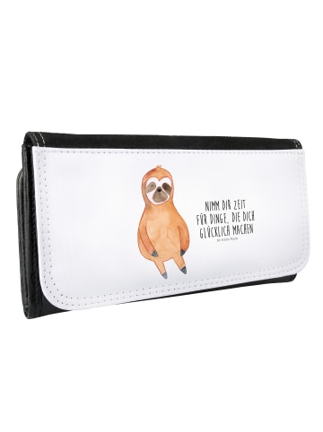 Mr. & Mrs. Panda Portemonnaie für Damen Faultier Zufrieden mit S... in Weiß