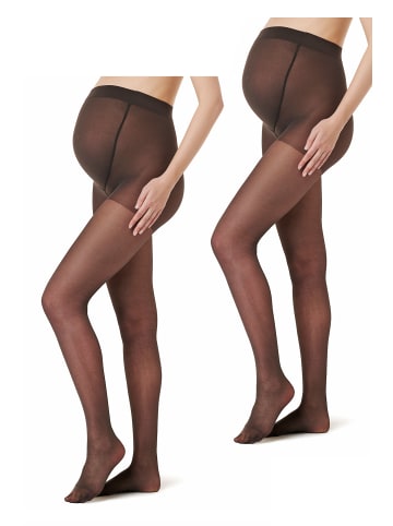Noppies Strumpfhose 2-Pack Maternity Tights 20 Den in Nearly black