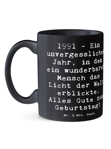 Mr. & Mrs. Panda Tasse Spruch 1991 Geburtstag mit Spruch in Schwarz