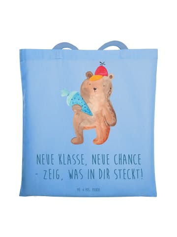 Mr. & Mrs. Panda Shopping Bag Erster Schultag Neue Klasse mit Sp... in Sky Blue