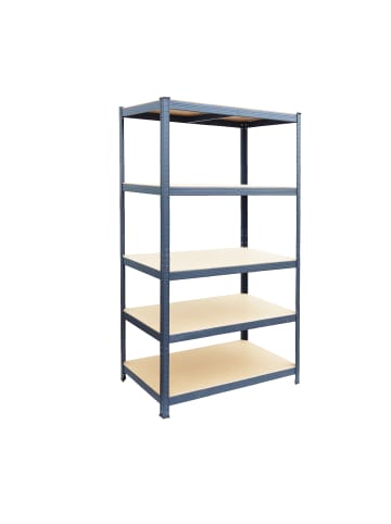 relaxdays Schwerlastregal "5 Ebenen" in Anthrazit - (B)100 x (H)200 x (T)50 cm
