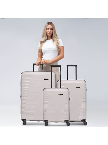 Farmhood Eco Edition 4 Rollen Kofferset 3-teilig mit Dehnfalte in beige