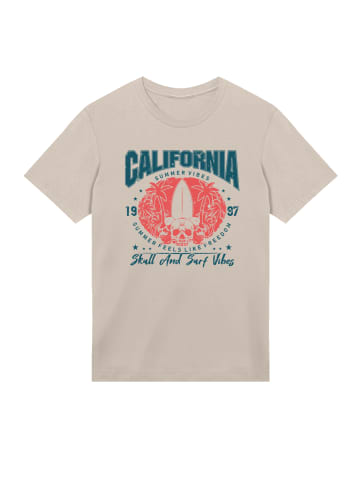 F4NT4STIC T-Shirt California skull summer vibes in sand