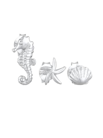 Elli Ohrringe 925 Sterling Silber Muschel, Seepferdchen, Seestern in Silber