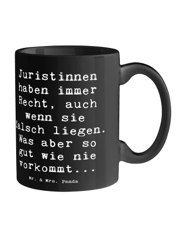 Mr. & Mrs. Panda Kaffeepott Spruch Juristin Recht mit Spruch in Schwarz