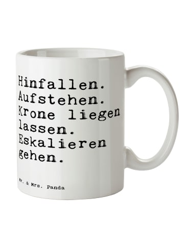 Mr. & Mrs. Panda Tasse Hinfallen. Aufstehen. Krone liegen... mit... in Weiß