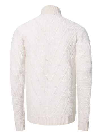 Rusty Neal Grobstrick Full-Zipped Stehkragen Strick-Jacke in Ecru