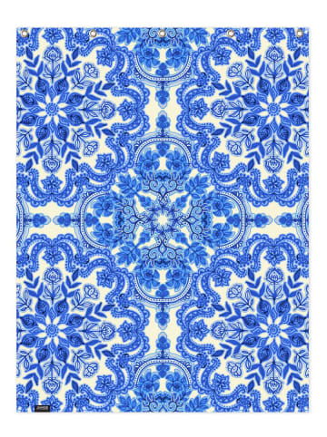 Juniqe Duschvorhang "Blue & White Folk Art Pattern" in Blau & Weiß