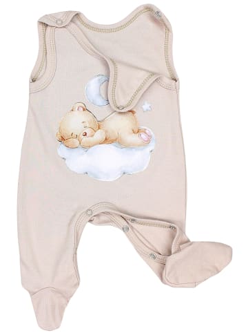 TupTam Baby Unisex Strampler-Set mit Aufdruck Spruch 2-tlg in beige/braun