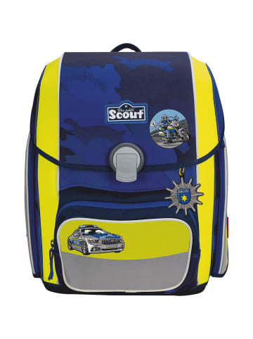 Scout Genius Schulranzen-Set 4-tlg. DIN Blue Police 2024 in blau