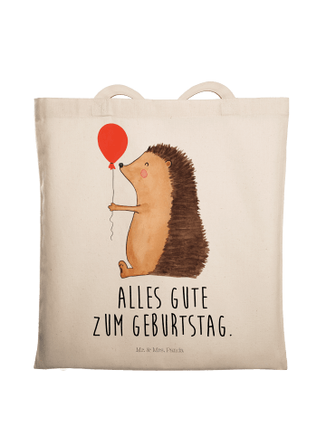 Mr. & Mrs. Panda Tragetasche Igel Luftballon mit Spruch in Creme