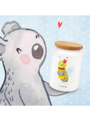 Mr. & Mrs. Panda behälter Biene Blume ohne Spruch in Weiß