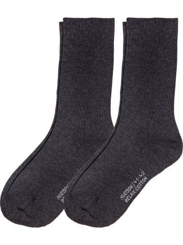 Hudson Baumwolle Socken 2 Paar in graphit meliert