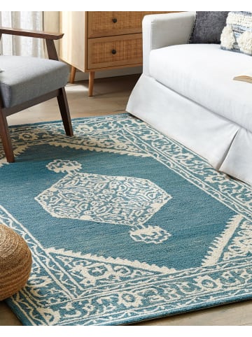 Beliani Kurzflor GEVAS in Blau/Weiß - (W) 160 x (H) 230 x (L) 230 cm