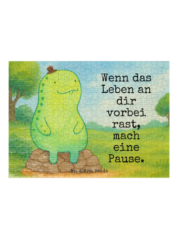 Mr. & Mrs. Panda Puzzle Schildkröte Pause Design mit Spruch in Weiß