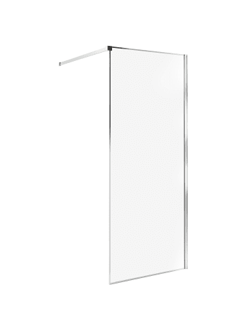 Beliani Duschwand WASPAM in Transparent/Silber - (W) 80 x (H) 190 x (L) 80 cm