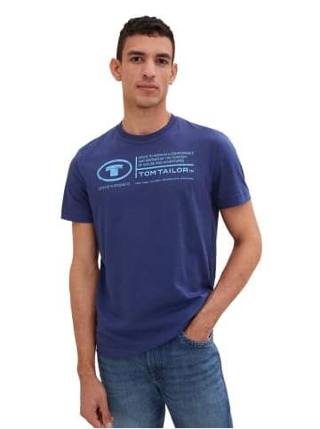 Tom Tailor T-Shirt PRINTED CREWNECK in Blau