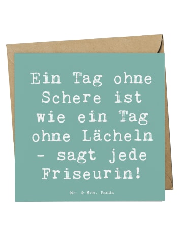 Mr. & Mrs. Panda Deluxe Karte Spruch Friseurin Schere mit Spruch in Meeresbrise