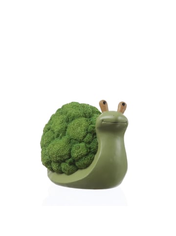 MARELIDA Dekofigur Schnecke Brokkoli Gartendeko für Beet Garten H: 11cm in grün