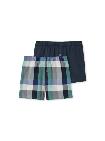 Schiesser Web-Boxershorts 2er Pack in Grau/Blau