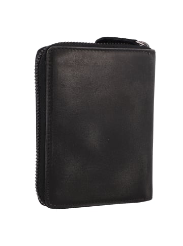 Greenburry Destressed Geldbörse RFID Schutz Leder 13 cm silver grey