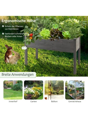 COSTWAY Hochbeet Holz in Grau