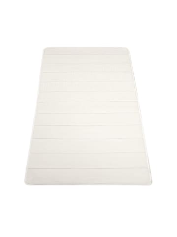 KADIMA DESIGN Waschbarer Teppich Badezimmer waschmaschinenwaschbar Streifen 3D in Creme