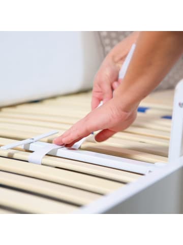 roba Bettschutzgitter Klipp-Klapp 135 cm grau klappbarer Rausfallschutz für Kinder