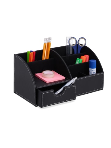 relaxdays Schreibtisch Organizer in Schwarz - (B)28,5 x (H)14 x (T)15 cm