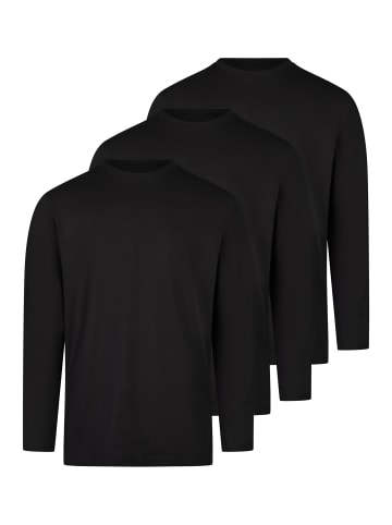 Ragman Langarmshirt Basic in Schwarz