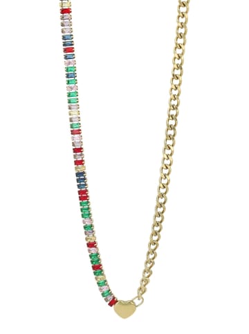 Adeliás Damen Halskette mit Anhänger – Herz aus Edelstahl in gold