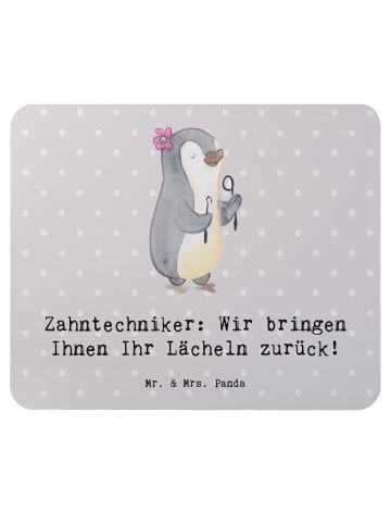 Mr. & Mrs. Panda Mouse Pad Zahntechniker Lächeln mit Spruch in Grau Pastell