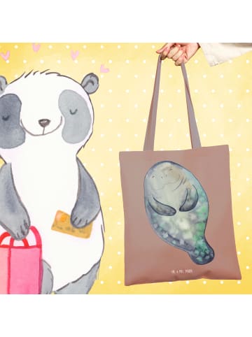 Mr. & Mrs. Panda Tragetasche Seekuh Happy ohne Spruch in Braun Pastell