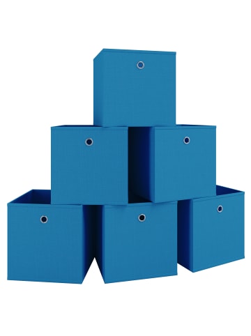 VCM  6er Set Faltbox Klappbox Aufbewahrungsbox Boxas in Blau