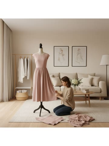 relaxdays Schneiderpuppe "Punkte" in Beige/ Schwarz