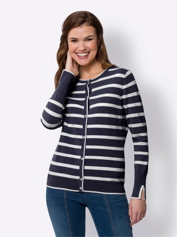 Heine Feinstrickjacke in marine-ecru-gestreift