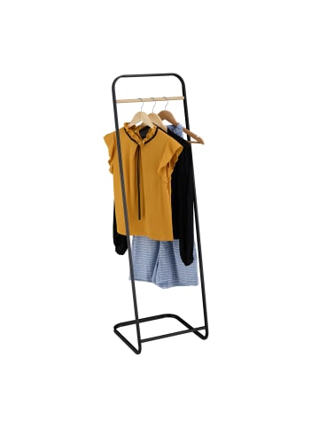 relaxdays Kleiderständer in Schwarz/ Natur - (B)41 x (H)140 x (T)41 cm