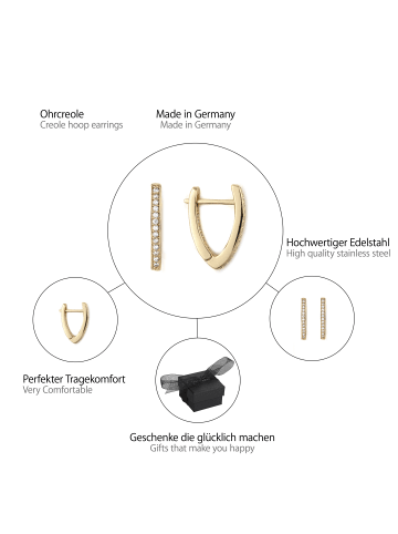 Steel_Art Ohrringe Damen Trigo goldfarben in weiss