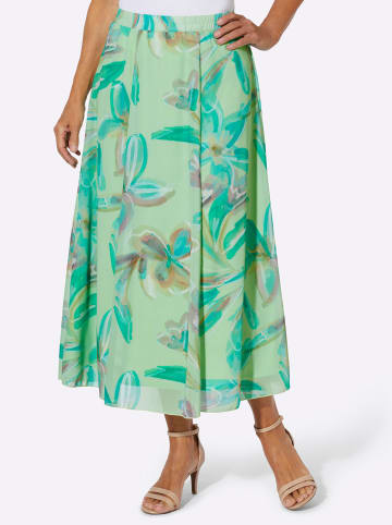 Sieh an! Bahnenrock in reseda-rosé-bedruckt