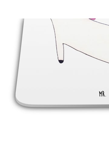 Mr. & Mrs. Panda Glasuntersetzer Einhorn Yoga ohne Spruch in Weiß