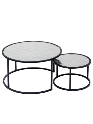 home24 Couchtisch ZOFIAN 2-teilig in Silber / Schwarz