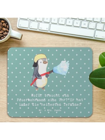 Mr. & Mrs. Panda Mauspad Feuerwehrmann Termine mit Spruch in Meeresbrise