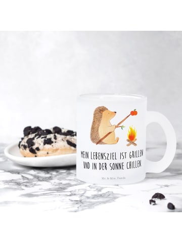 Mr. & Mrs. Panda Teetasse Igel Grillen mit Spruch in Transparent