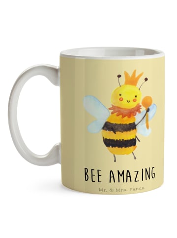 Mr. & Mrs. Panda Pott Biene König mit Spruch in Gelb Pastell