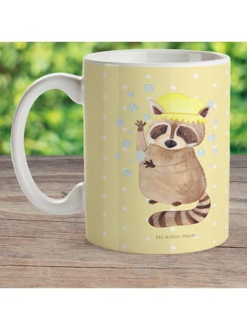 Mr. & Mrs. Panda Plastikbecher Waschbär ohne Spruch in Gelb Pastell