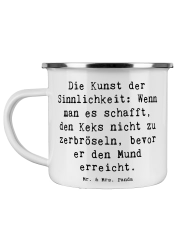 Mr. & Mrs. Panda Emaille Becher Spruch Kunst der Sinnlichkeit mi... in Weiß