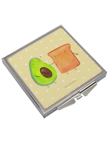 Mr. & Mrs. Panda Kosmetikspiegel klappbar Avocado Toast ohne Spruch in Gelb Pastell
