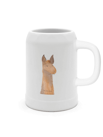 Mr. & Mrs. Panda Krug Lamakopf Genervt ohne Spruch in Weiß