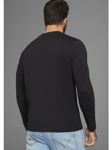Man's World Langarmshirt in schwarz-schwarz