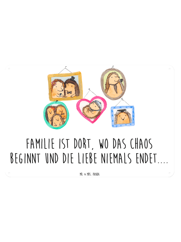 Mr. & Mrs. Panda Schild Igel Familie mit Spruch in Weiß